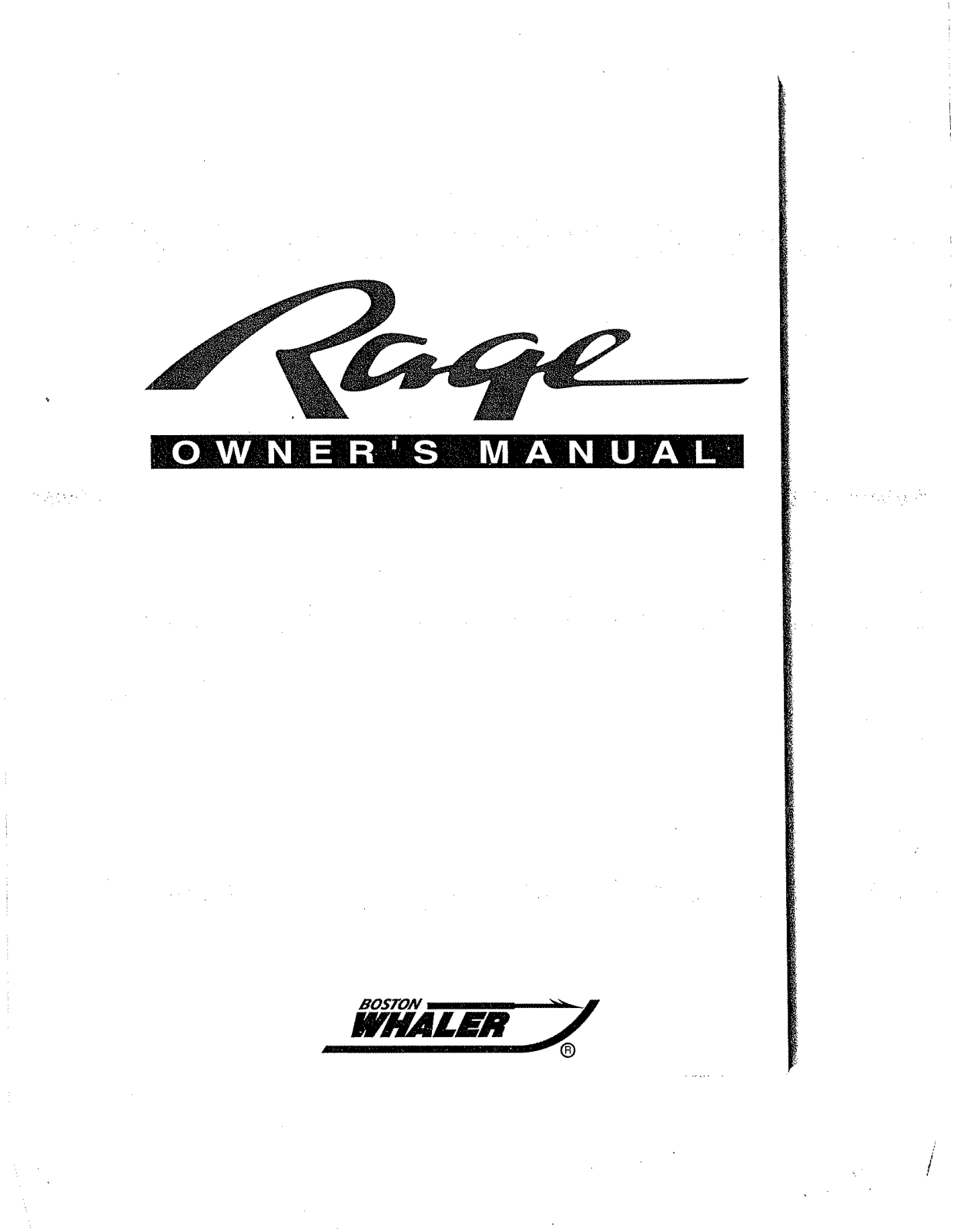 Boston whaler RAGE User Manual