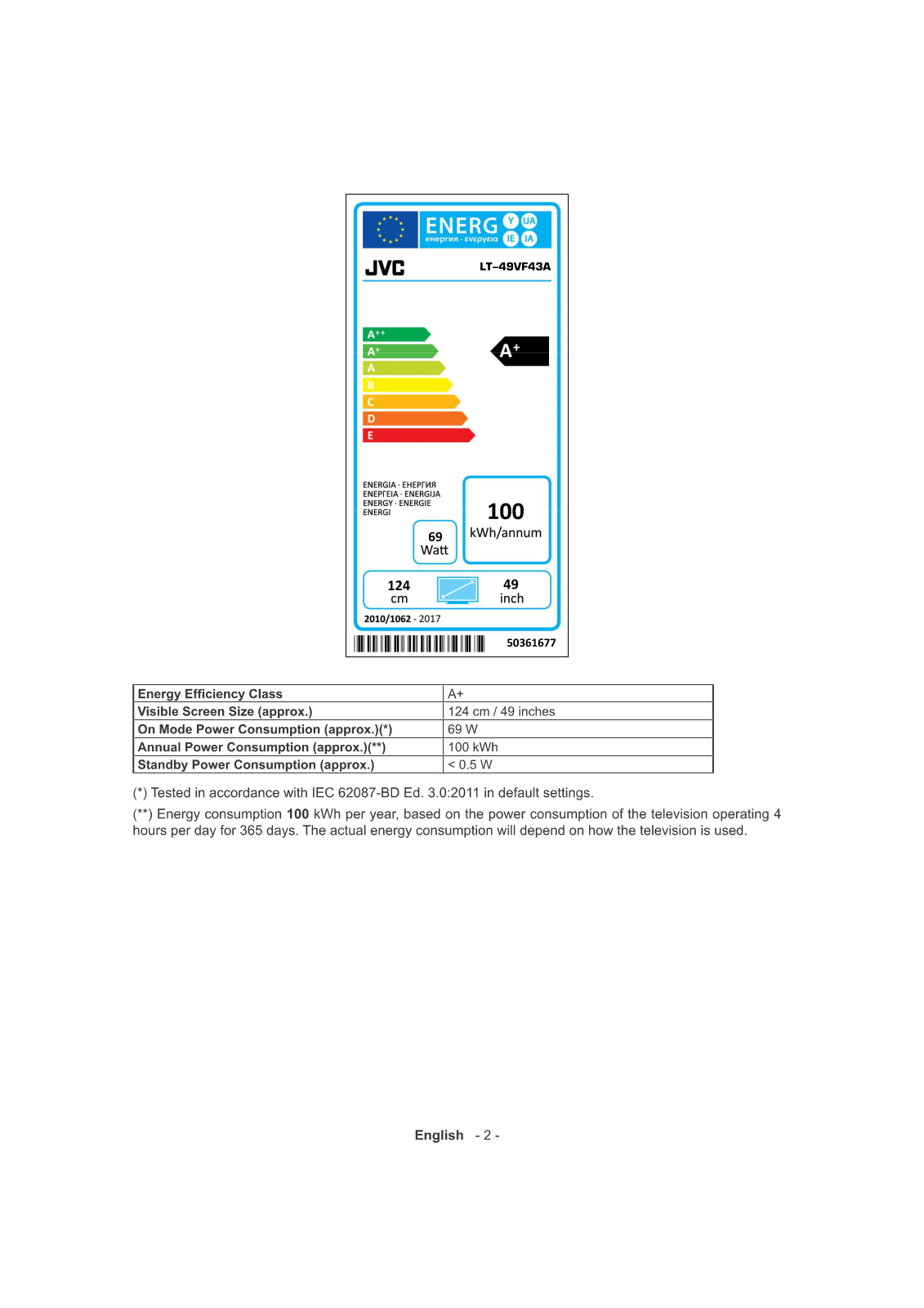 JVC LT-49VF43A User Manual