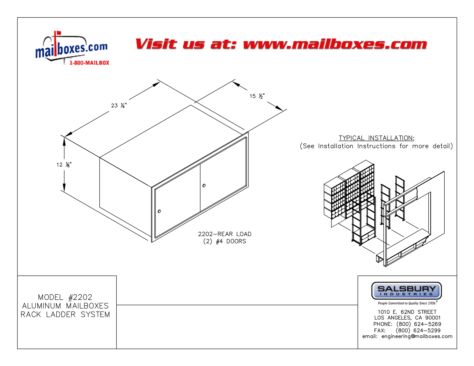 Salsbury Industries 2202 User Manual