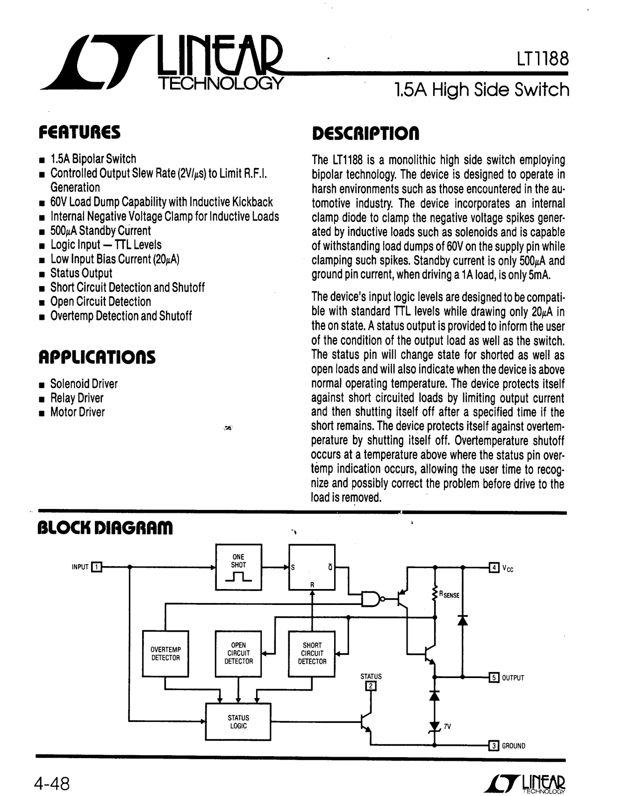 Linear Technology LT1188 Datasheet