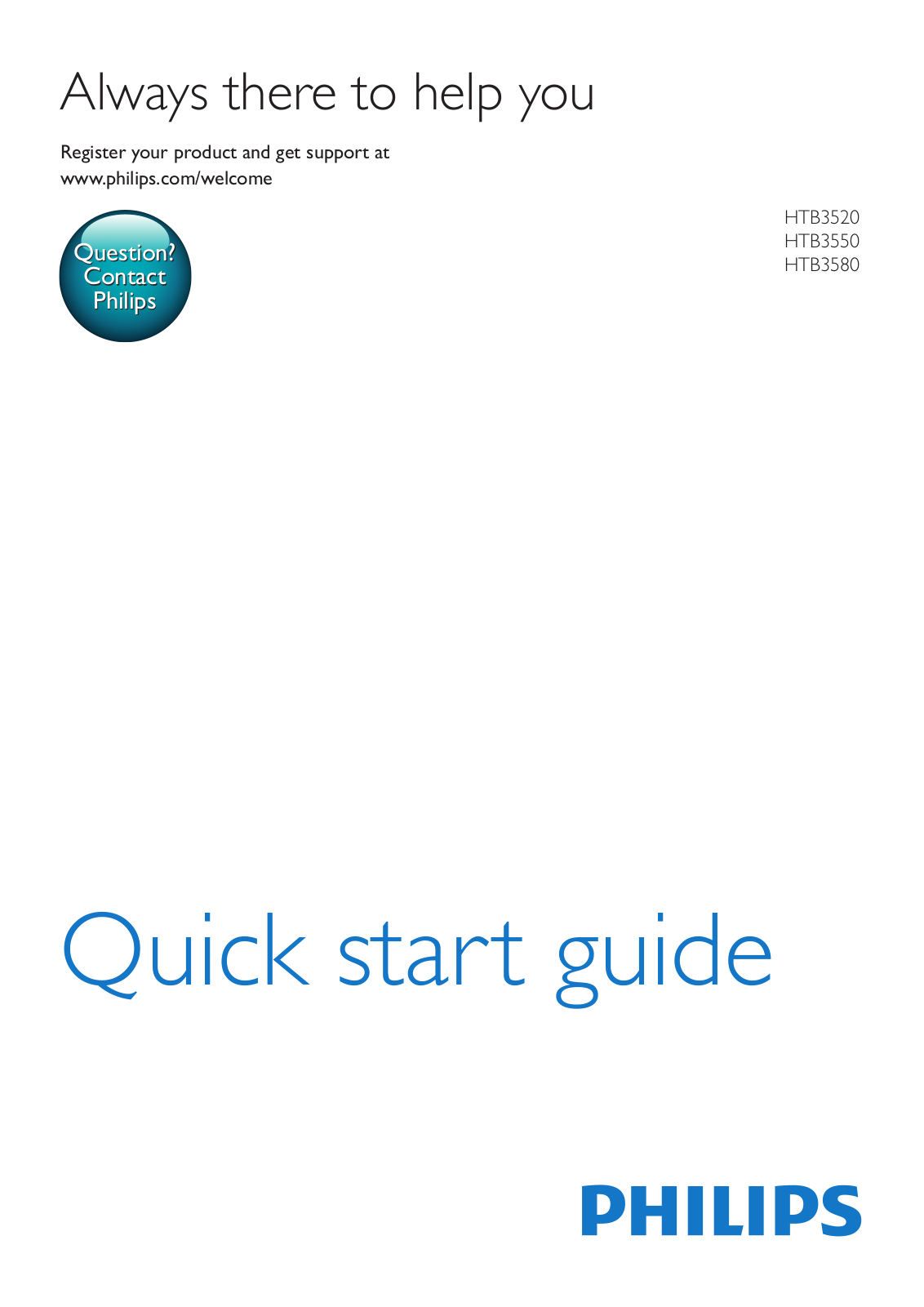 Philips HTB3520/40 quick start guide