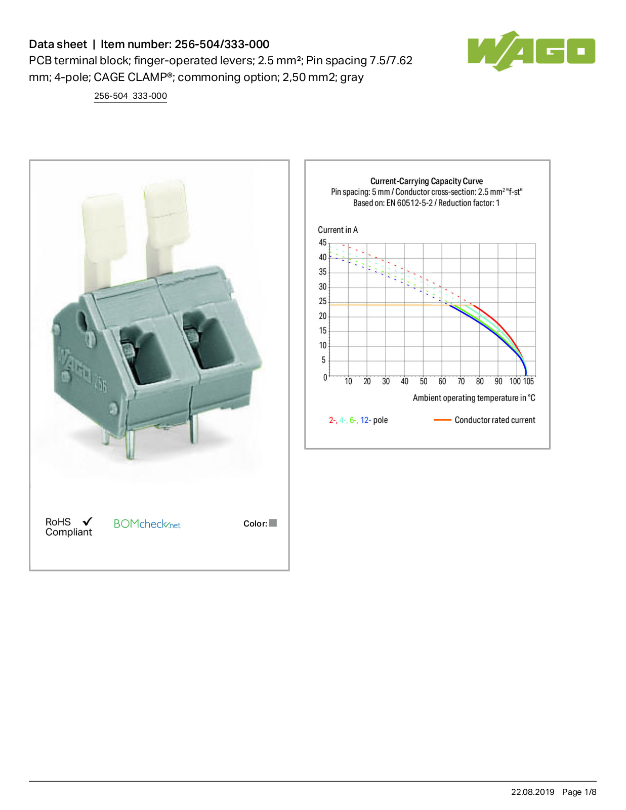 Wago 256-504/333-000 Data Sheet