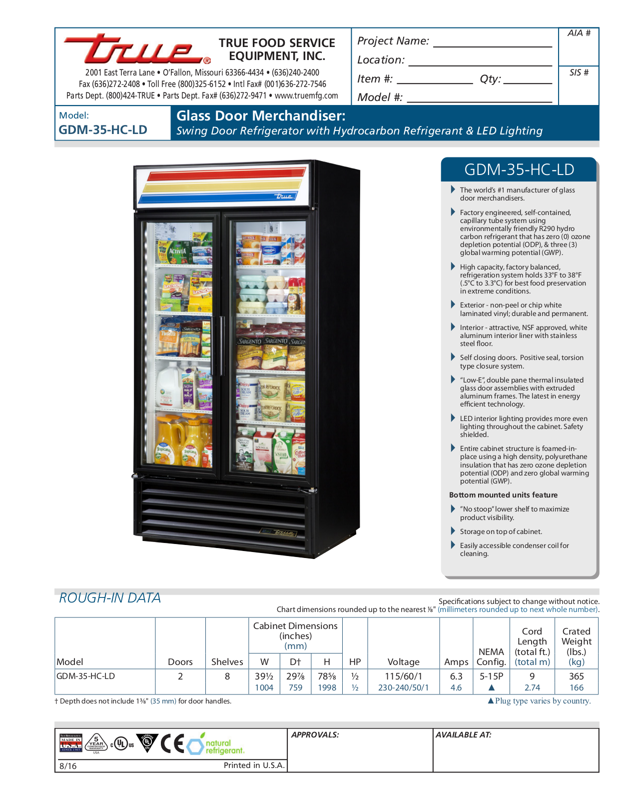 True GDM-35-HC-LD User Manual