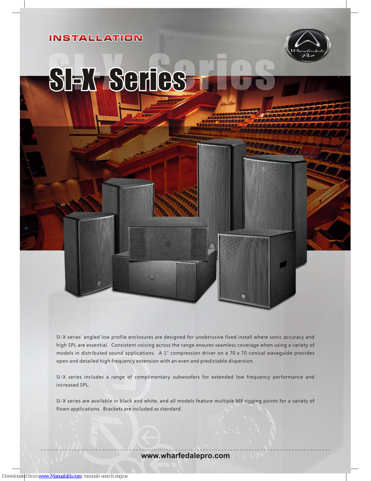 Wharfedale Pro SI-10X, SI-12X, SI-15X, SI-28X, SI-12BX Specifications