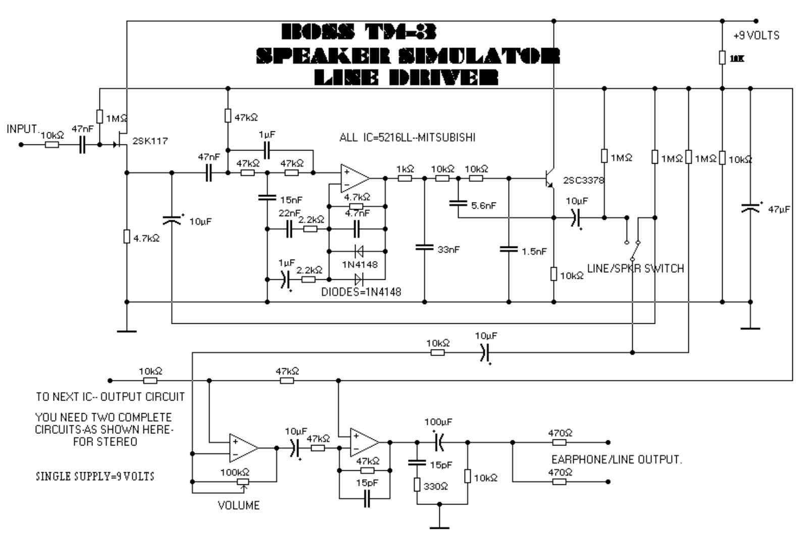 Boss tm3 schematic