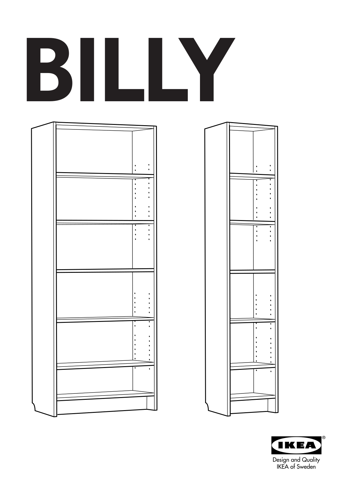 IKEA BILLY BOOKCASE 80  TALL Assembly Instruction