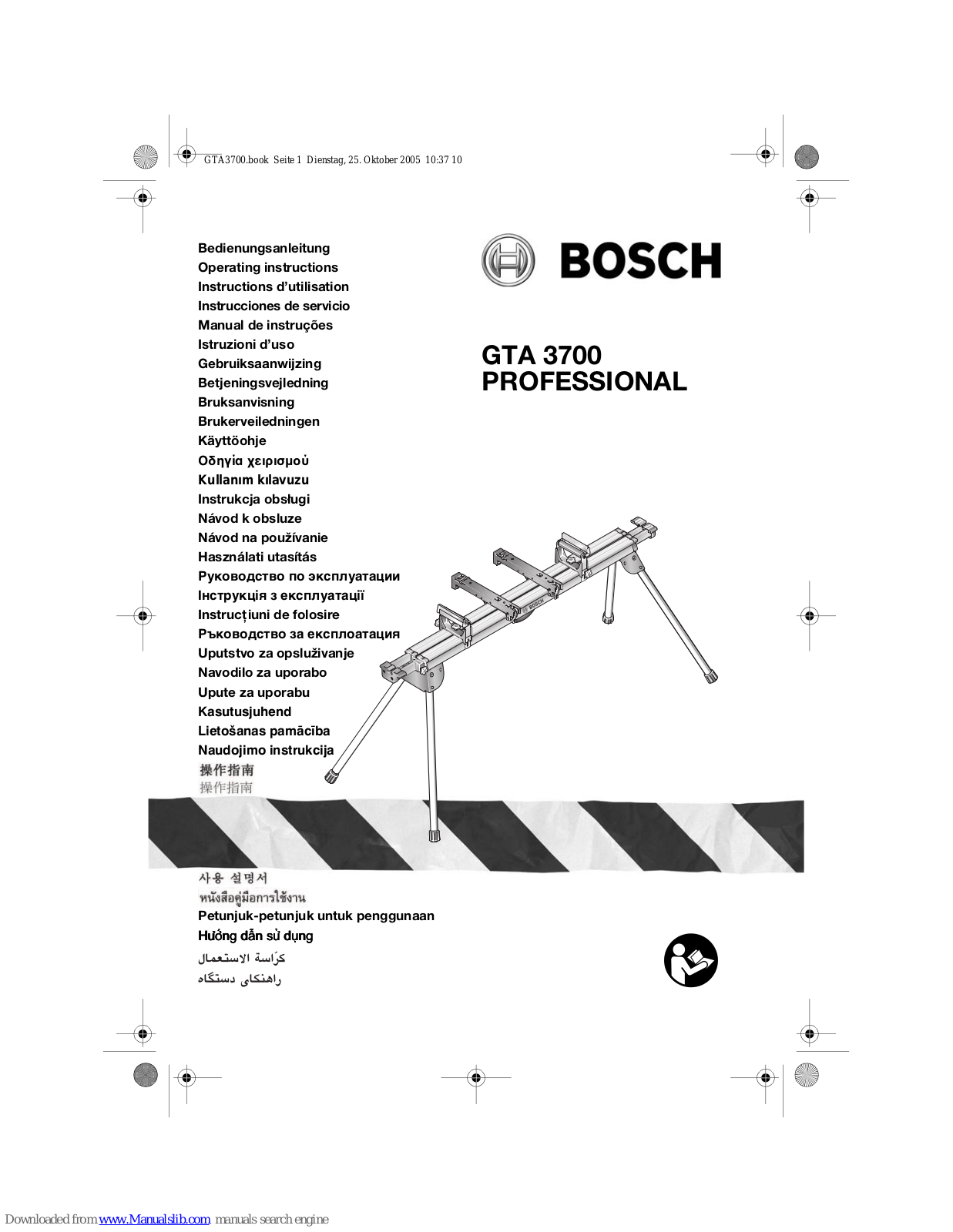 Bosch GTA 3700 PROFESSIONAL Operating Instructions Manual