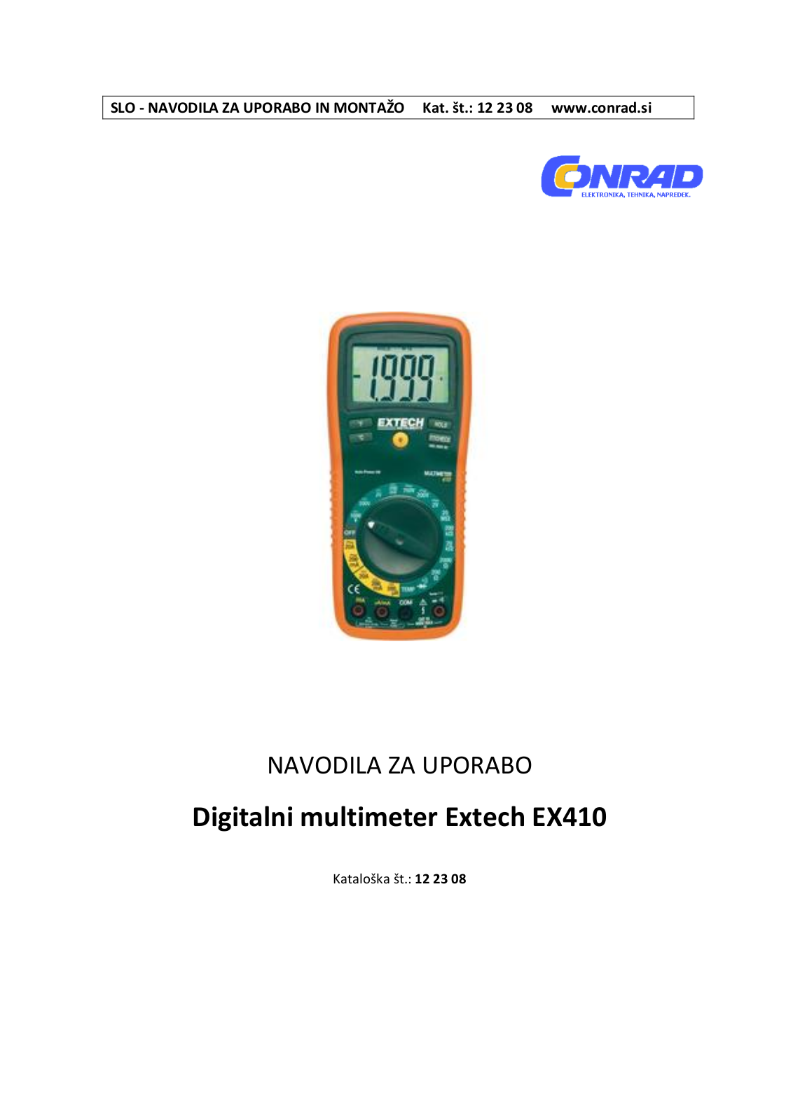 Extech EX410 User guide