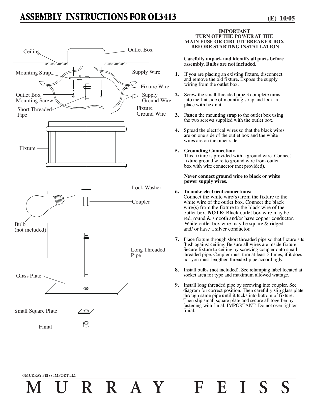 Feiss OL3413 User Manual