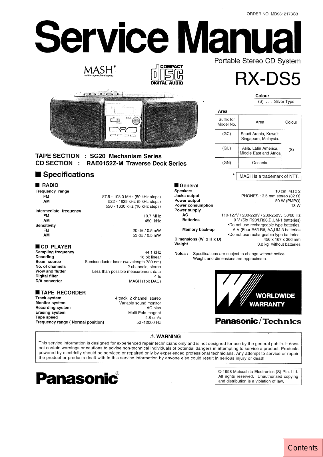 JVC RX DS5 GC Service Manual