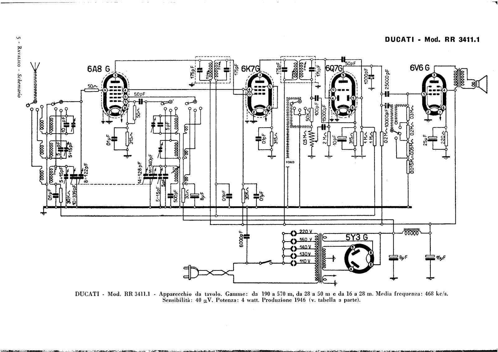 Ducati rr3411, rr3416, rr4111, rr4311 schematic