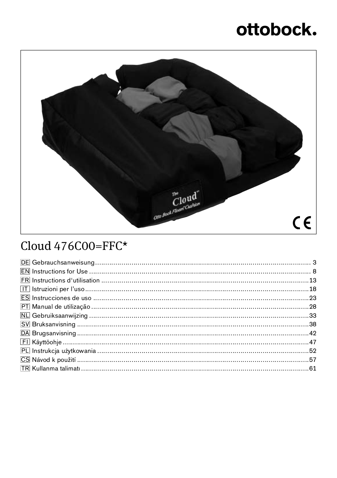 Otto Bock Cloud 476C00-FFC Instruction Manual - ManualMachine.com
