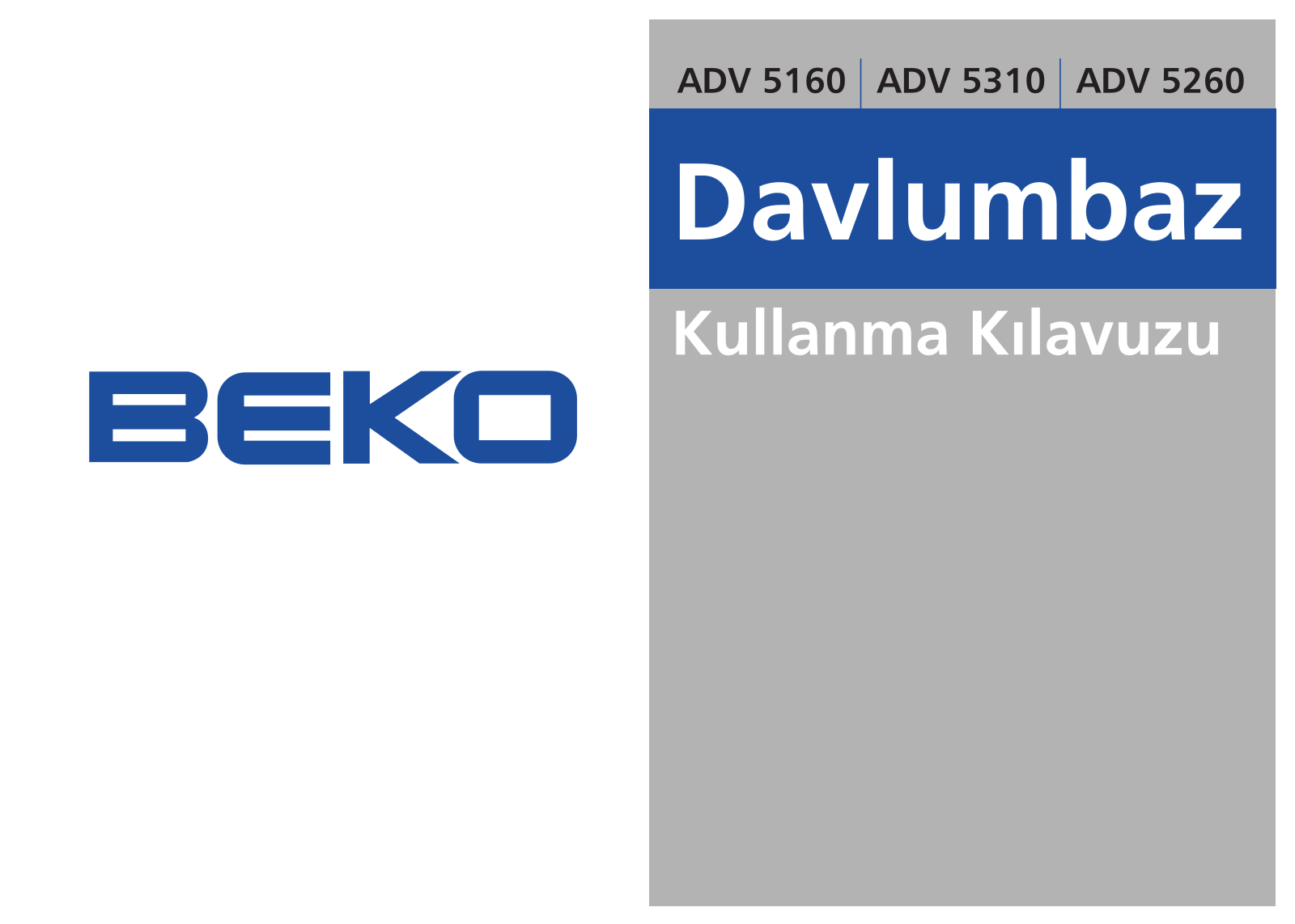 Beko ADV5160, ADV5310, ADV5260 User manual