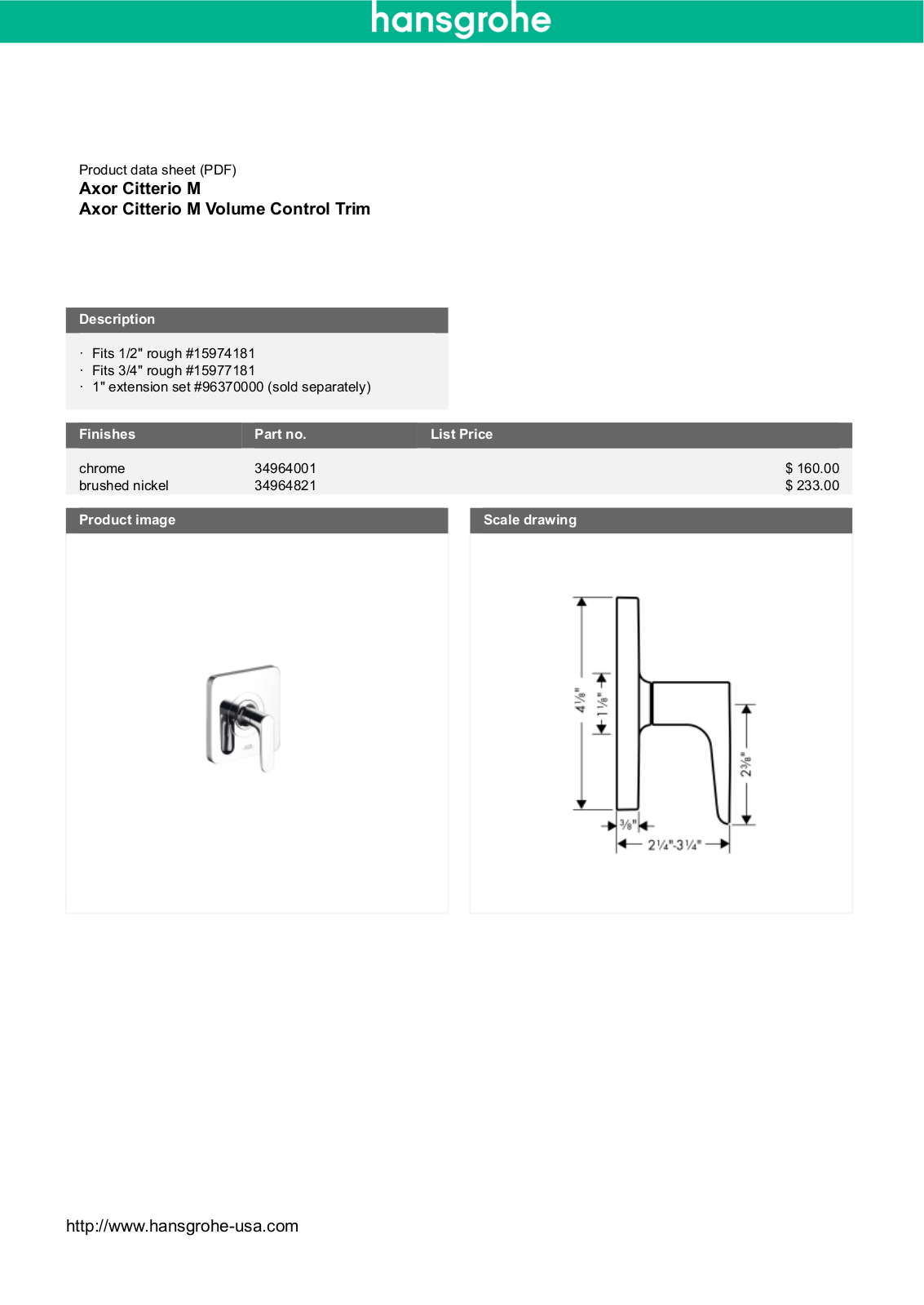 Axor HAN3104 Specification - ManualMachine.com