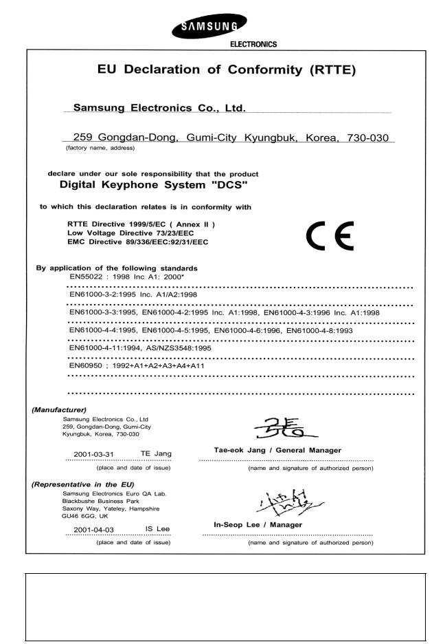 Samsung DCS, DCS COMPACT, DCS COMPACT II, DCS-816 Manual