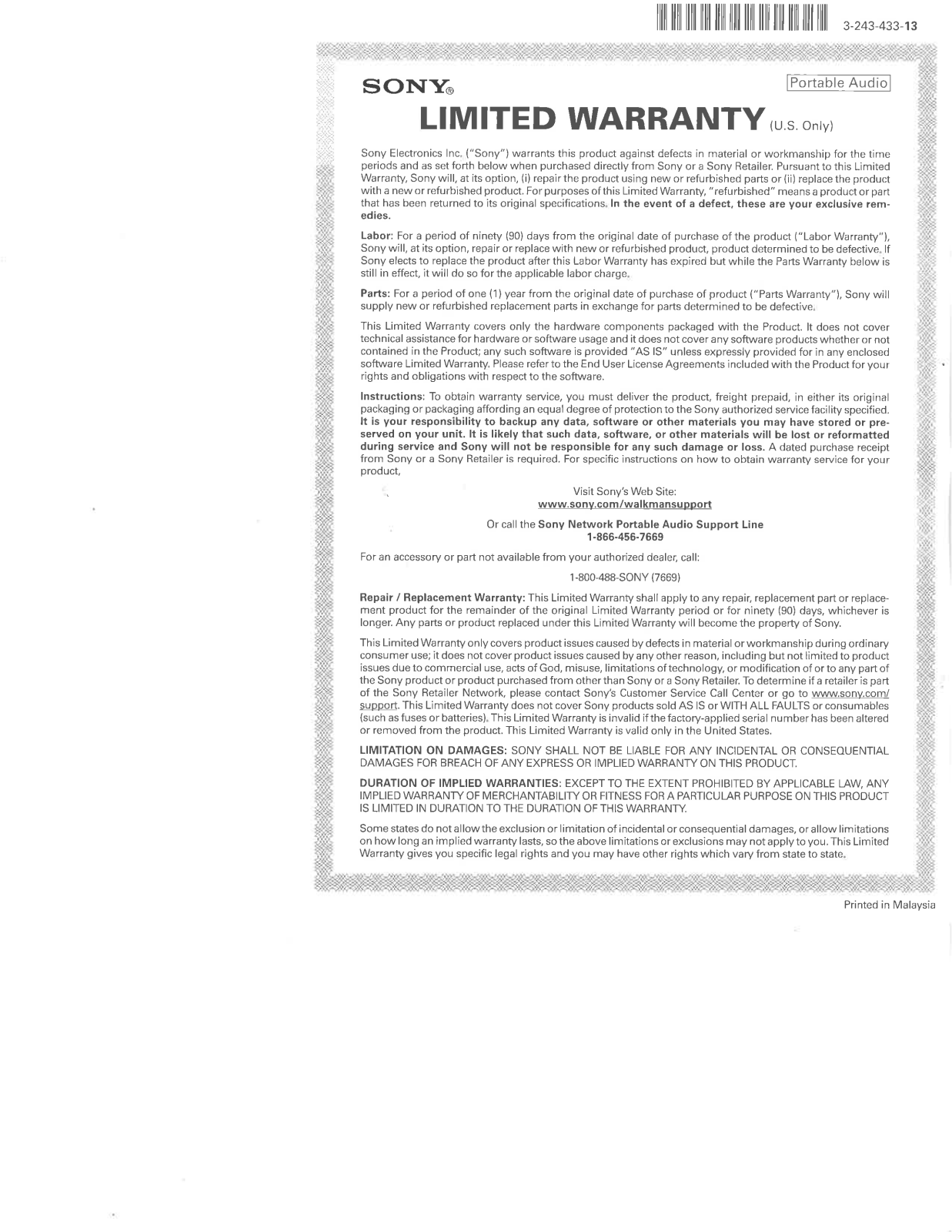 Sony NW-WM1A Users guide