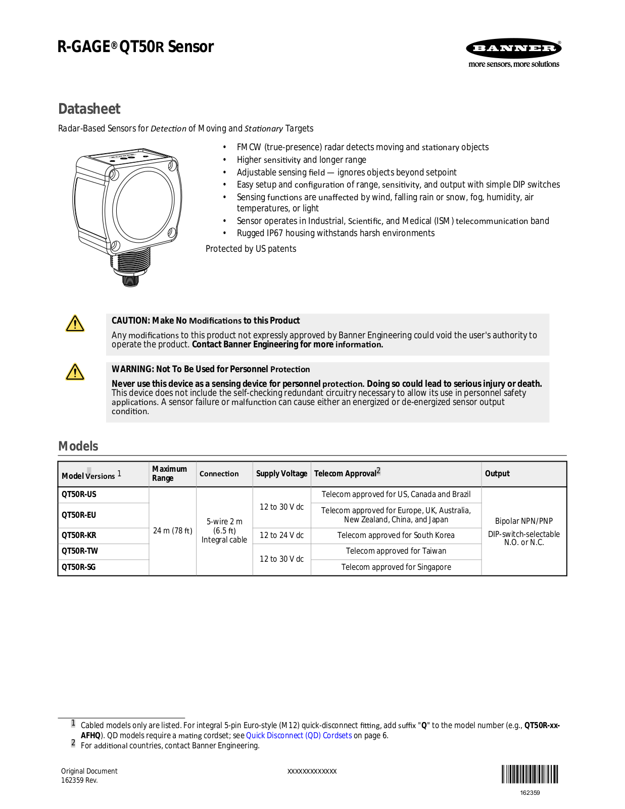 Banner Engineering RGAGE50 User Manual