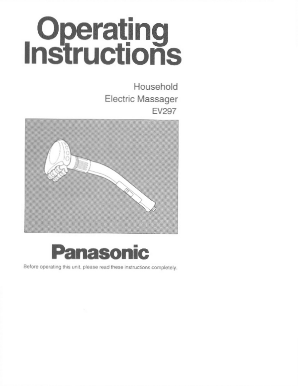 Panasonic EV-297 User Manual