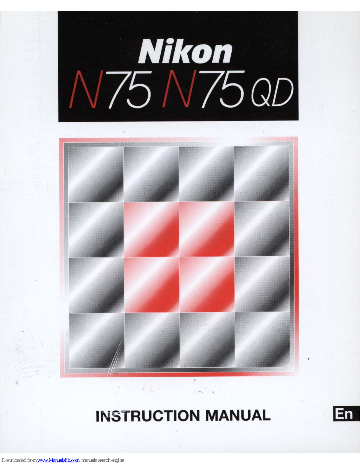 Nikon N75, 1723 - N 75QD SLR Camera, 28-80MM - N75 35MM Autofocus SLR Camera Instruction Manual - ManualMachine.com