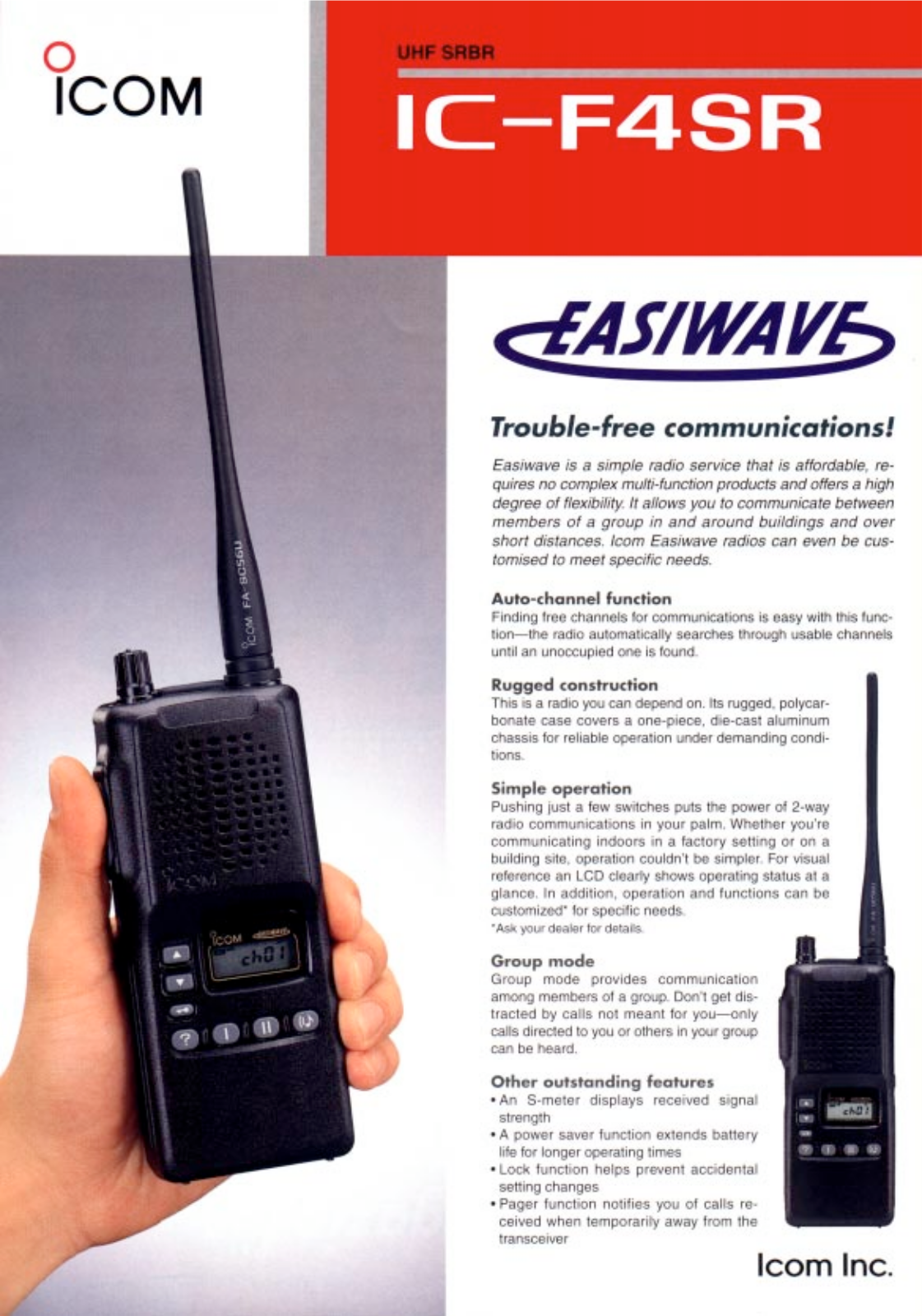 Icom IC-F4SR User Manual