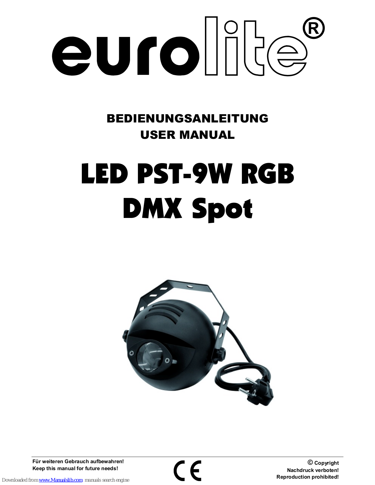 EuroLite LED PST-9W RGB DMX Spot User Manual