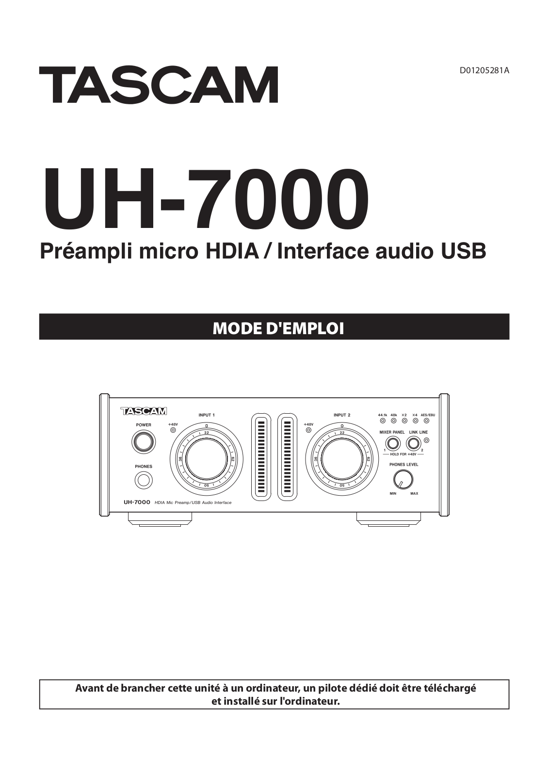 Tascam UH-7000 User Manual