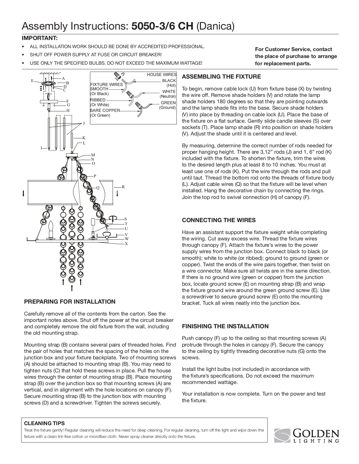 Golden Lighting 5050-6 CH User Manual