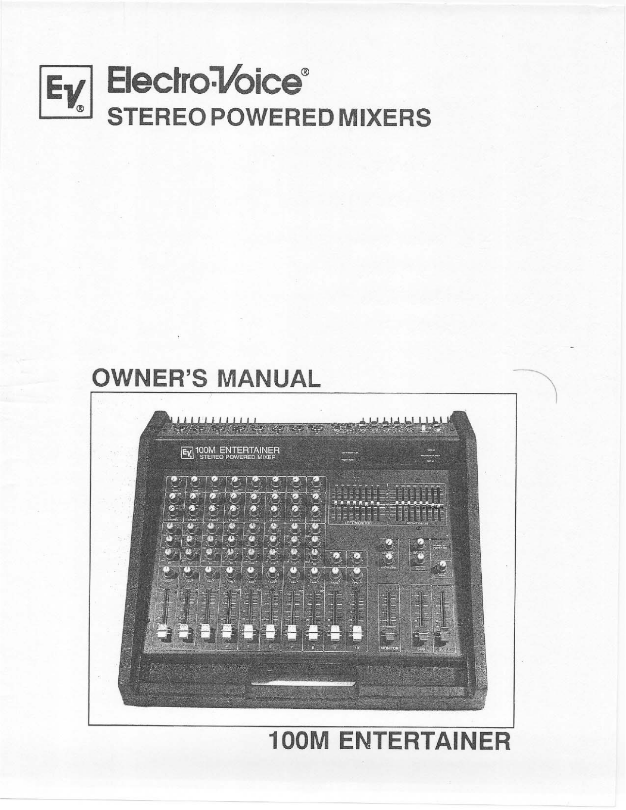 Electro-voice 100M User Manual