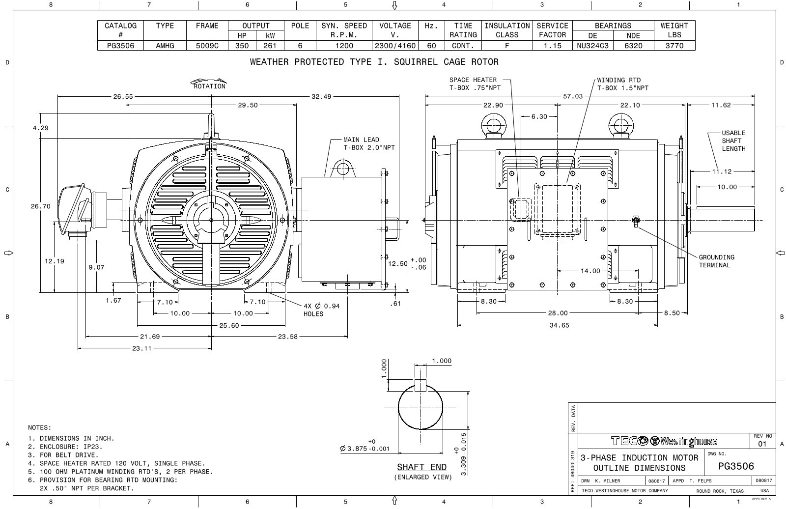 Teco PG3506 Reference Drawing