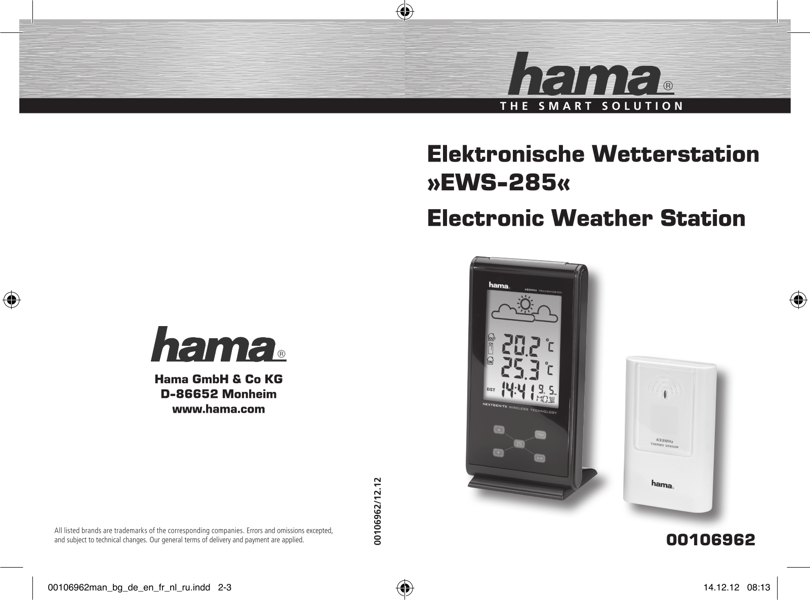 Hama EWS-285 User Manual