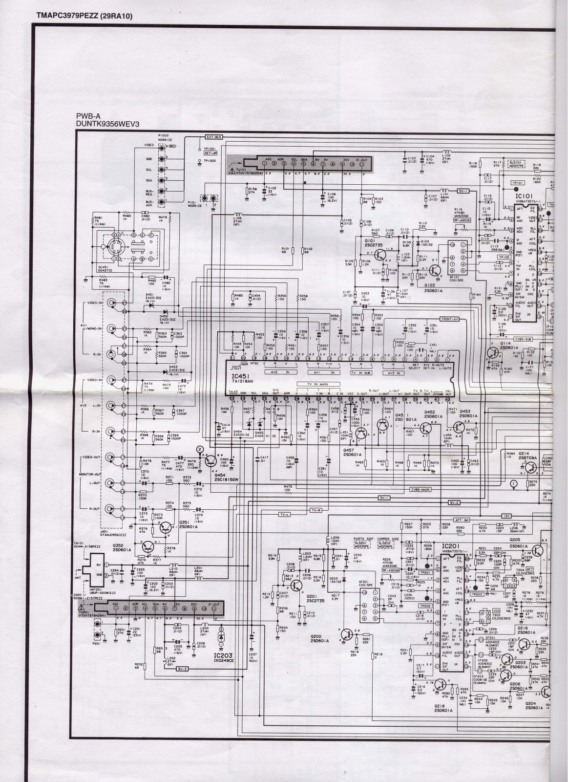 Sharp 29RA10 Schematic