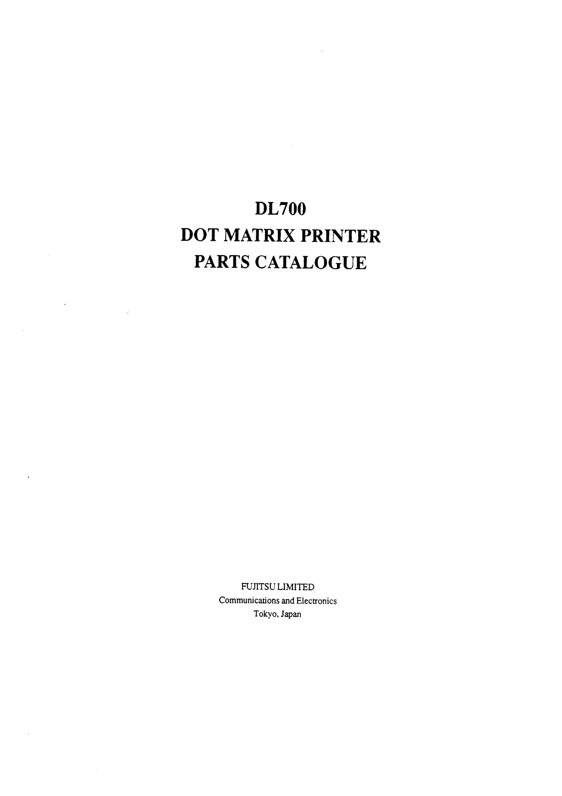 Fujitsu DL700 Parts List