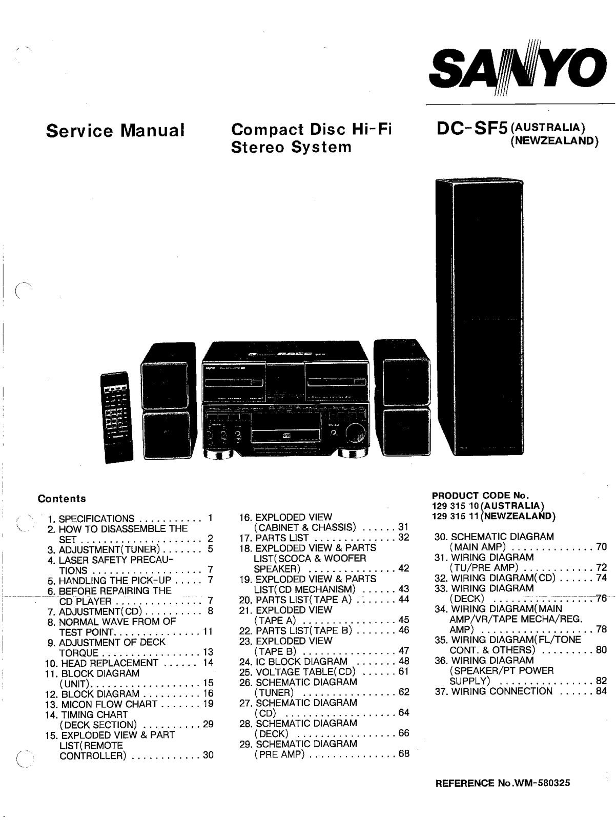 Sanyo DCS-F-5 Service manual