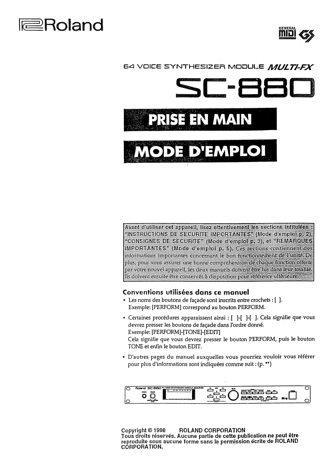 Roland SC-880 User Manual