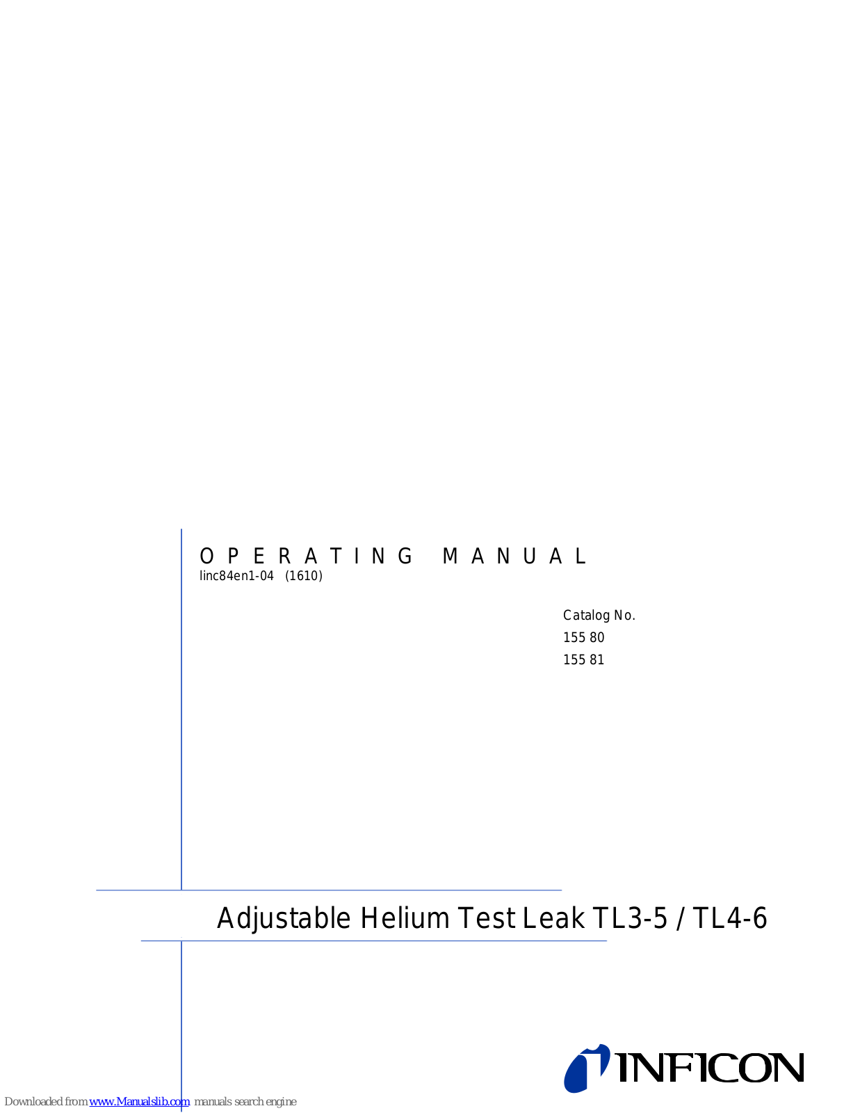 Inficon TL3-5, TL4-6 Operating Manual