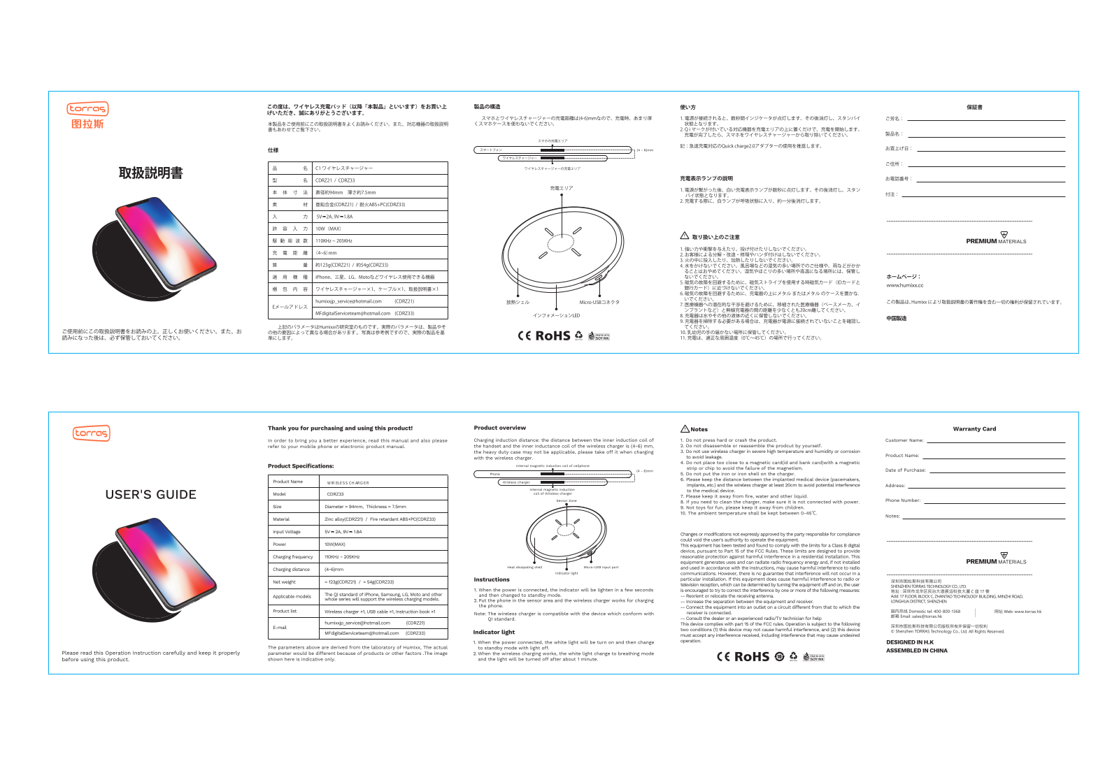 TORRAS TECHNOLOGY CDRZ33 User Manual