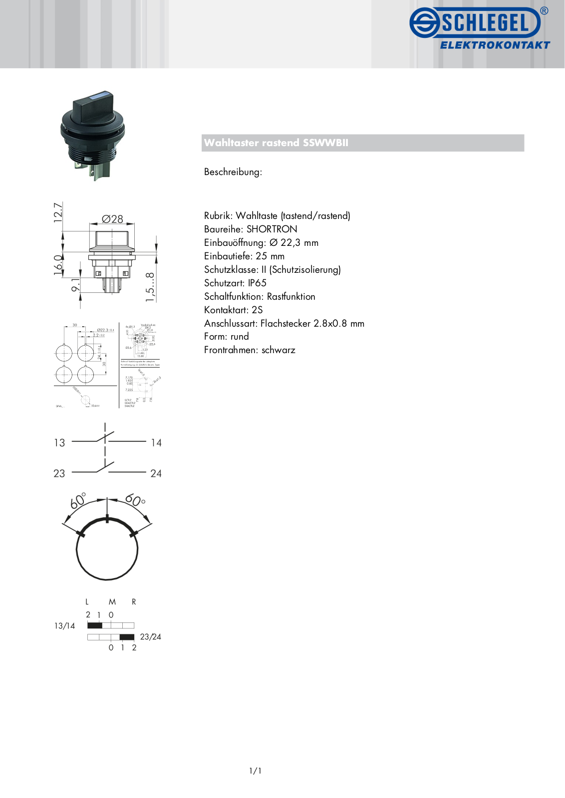 SCHLEGEL SSWWB2 Datasheet - ManualMachine.com