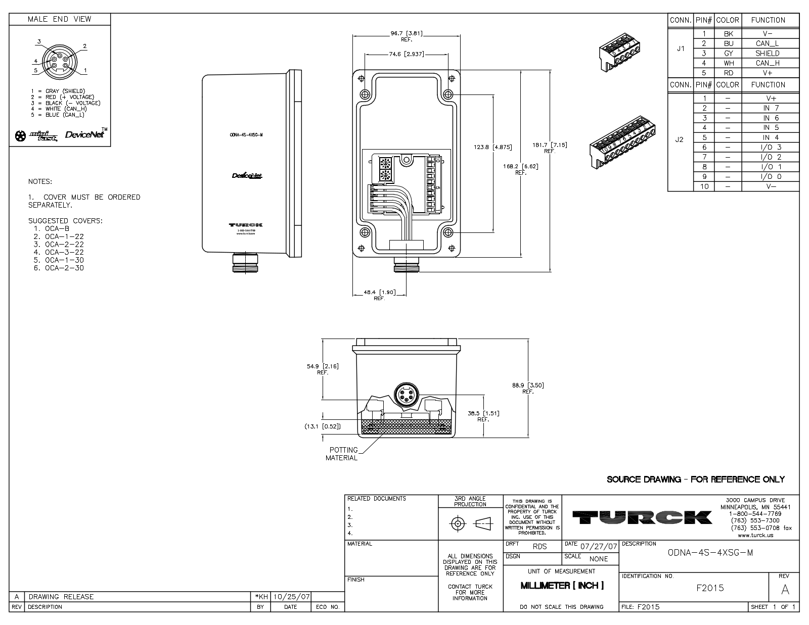 Turck ODNA-4S-4XSG-M Data Sheet