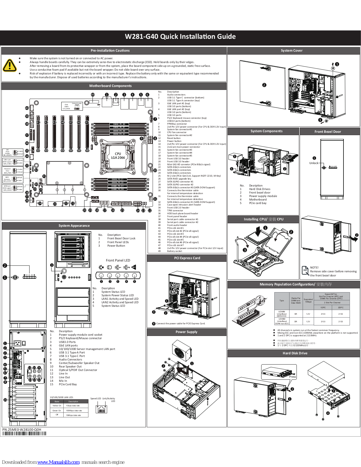 Gigabyte W281-G40 Quick Installation Manual