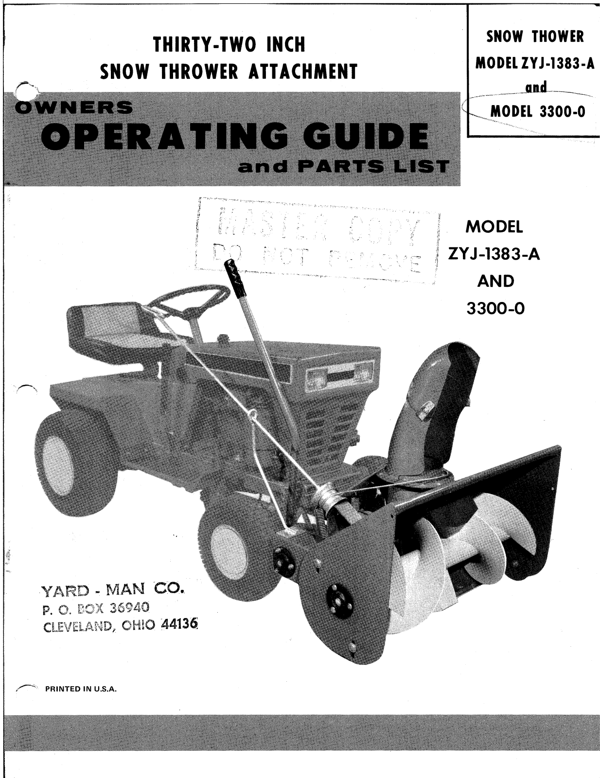 montgomery ward ZYJ1383A owners Manual