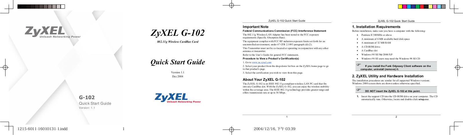 ZyXEL Communications G-102 User Manual