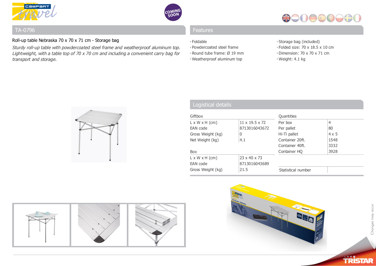 Tristar TA-0796 User Manual