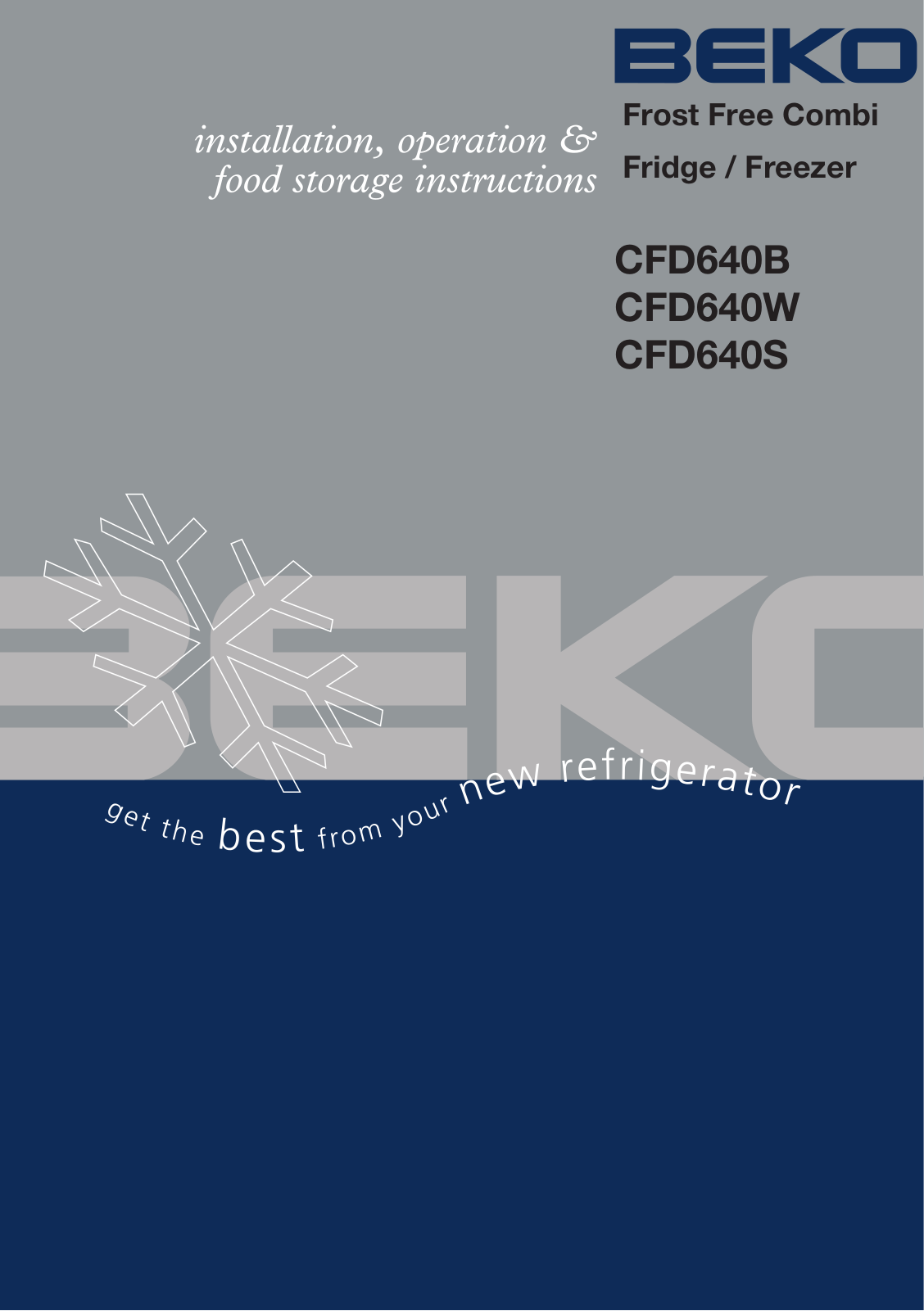 Beko CFD640S, CFD640W, CFD640B User Manual