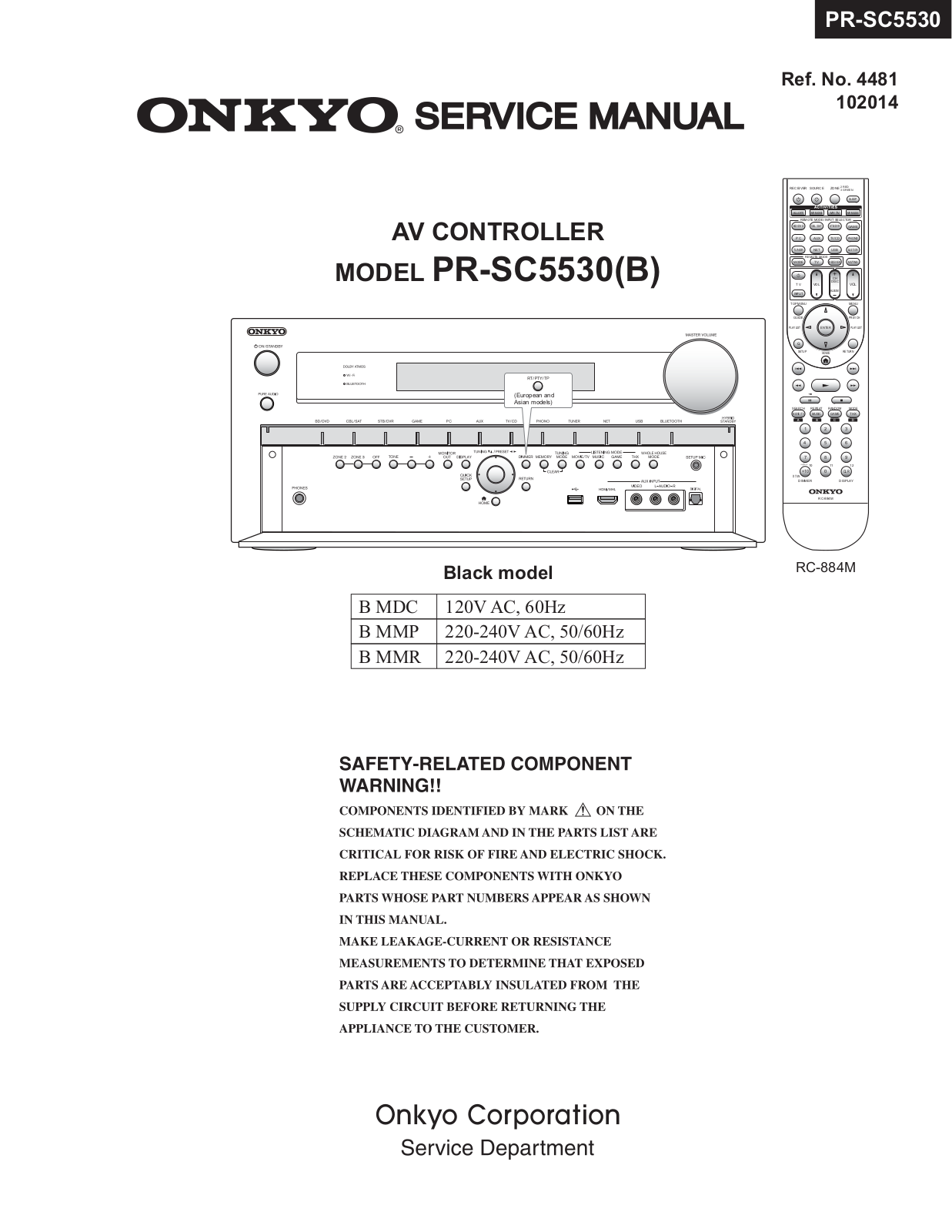 Onkyo PRSC-5530 Service Manual