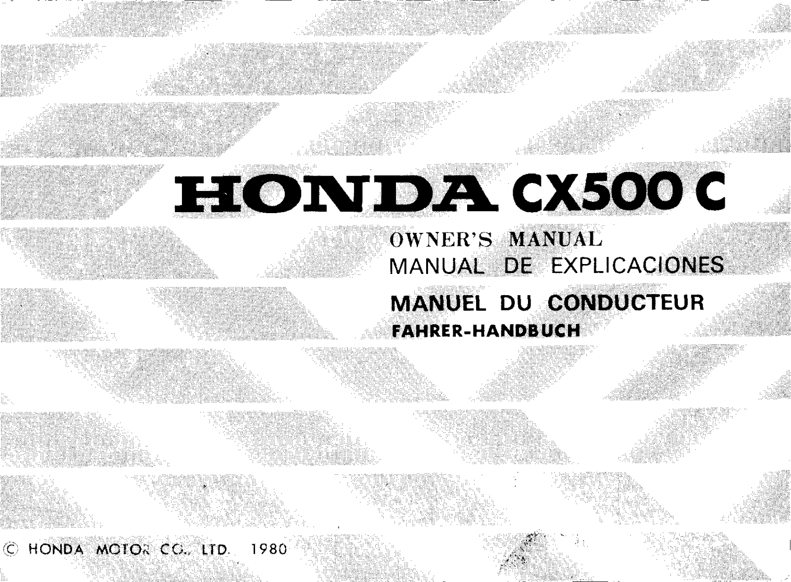 Honda CX500C 1980 Owner's Manual