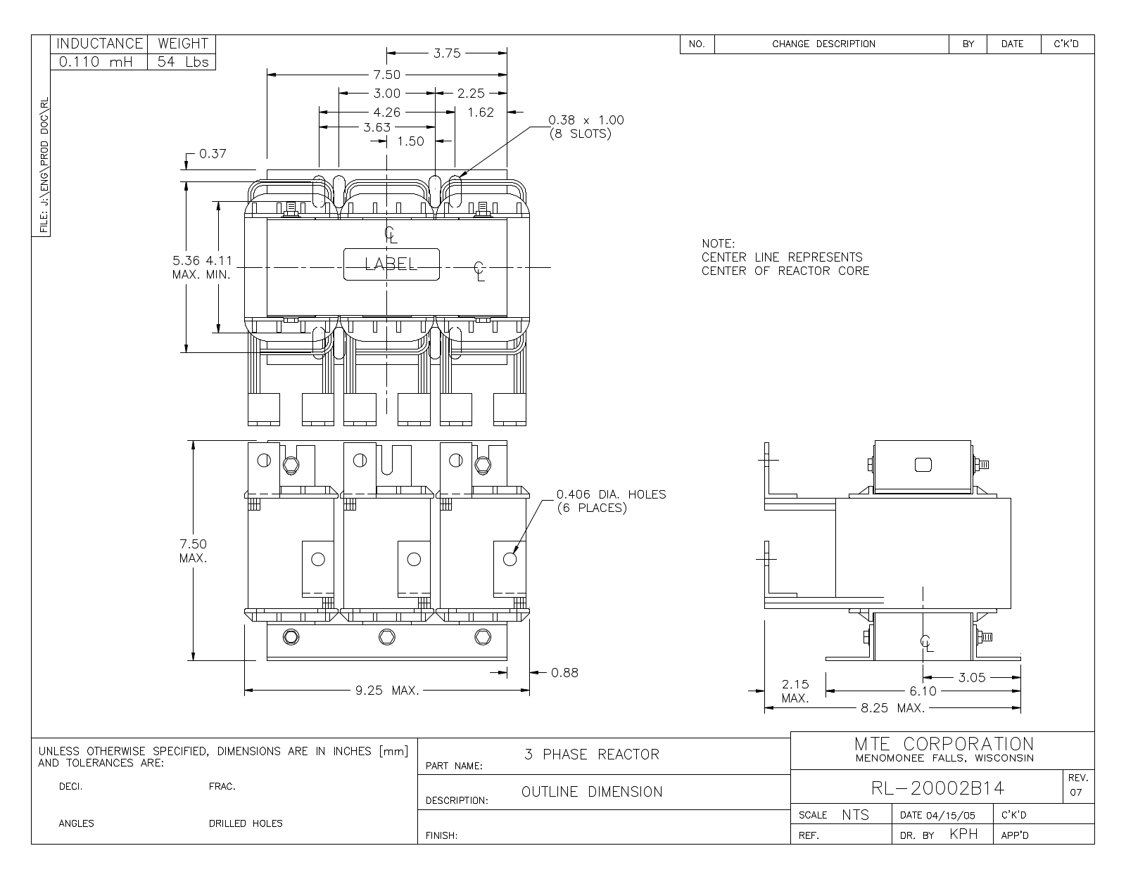 MTE RL-20002B14 CAD Drawings