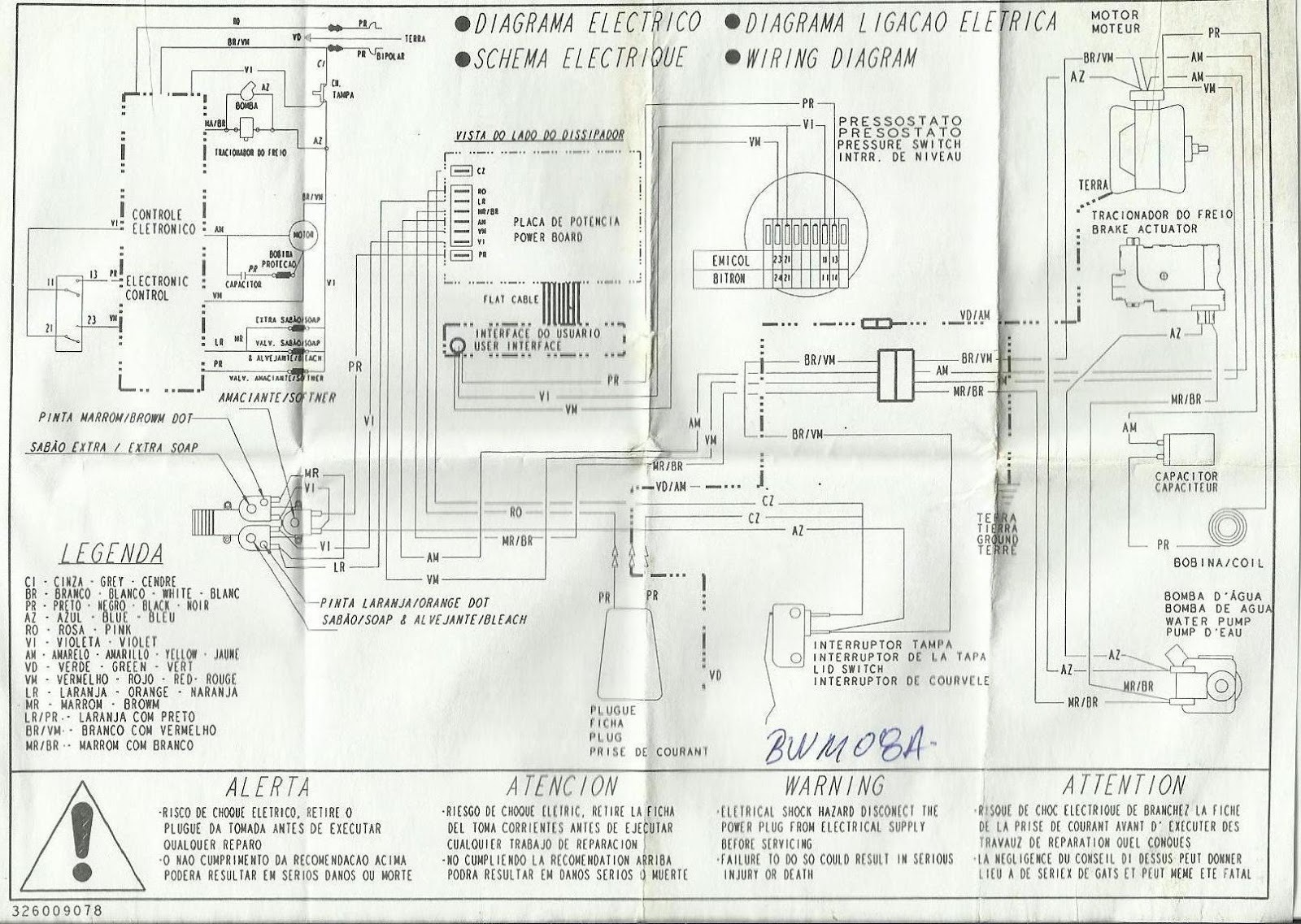 Brastemp BWM08A Schematic