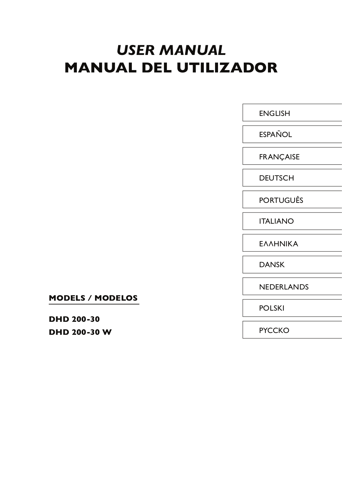 ITV Ice Makers DHD 200-30, DHD 200-30 W Installation Manual