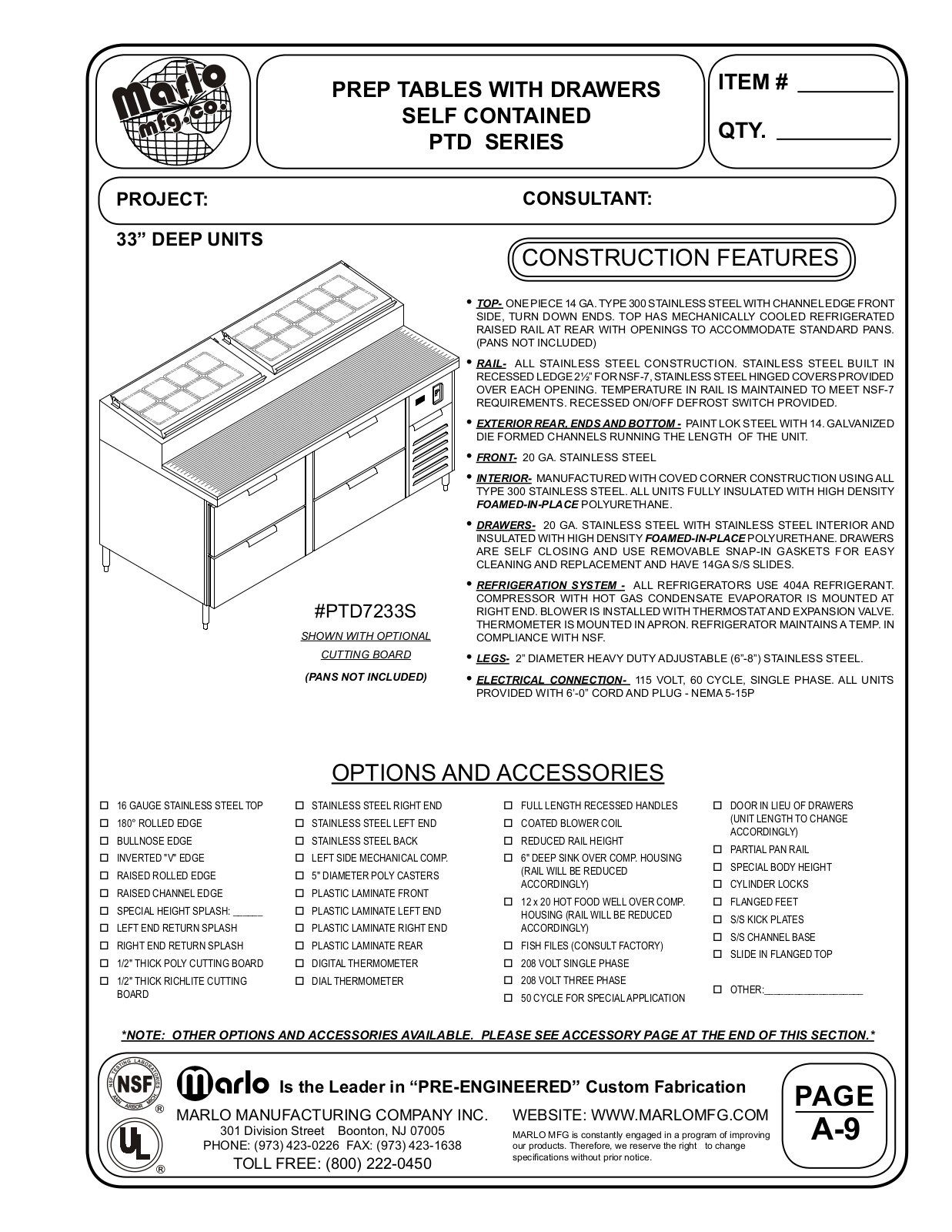 Marlo PTD10333S User Manual