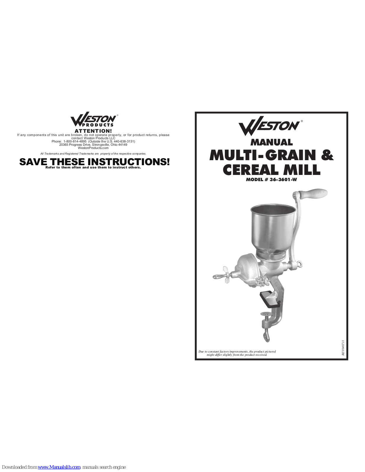 Weston 36-3601-W User Manual